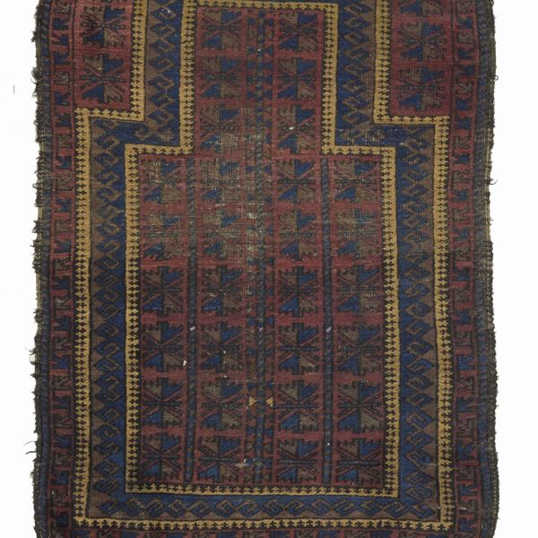 Baluch rug with prayer design. Persia