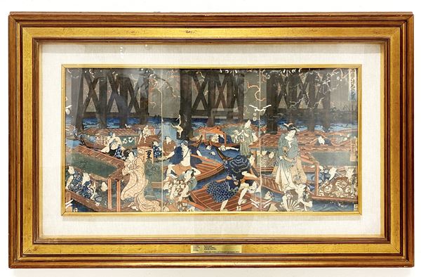 UTAGAWA KUNIYOSHI - Panel on rice paper
