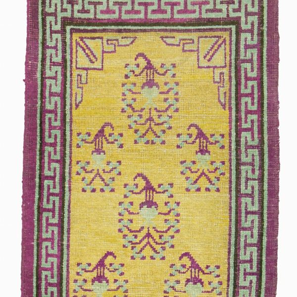 Silk Khotan carpet. East Turkestan