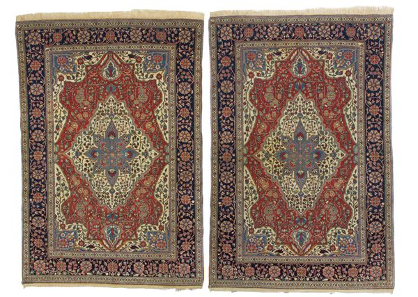 Coppia di tappeti Kashan Mohtashem. Persia