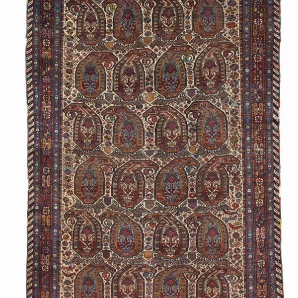 Qashkay carpet Botteh design. Persia
