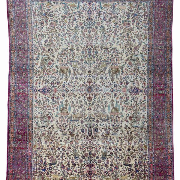 * Kashan silk carpet. Persia