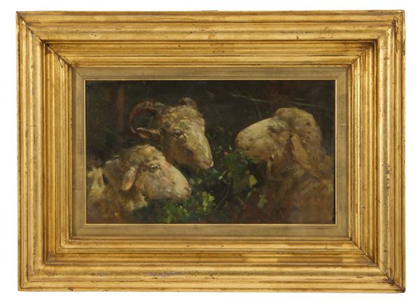 FRANCESCO PAOLO MICHETTI - Painting "SHEEP'S HEADS"