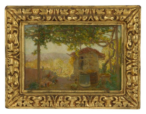 ANDREA FIGARI - Painting "HOUSE WITH PERGOLA"