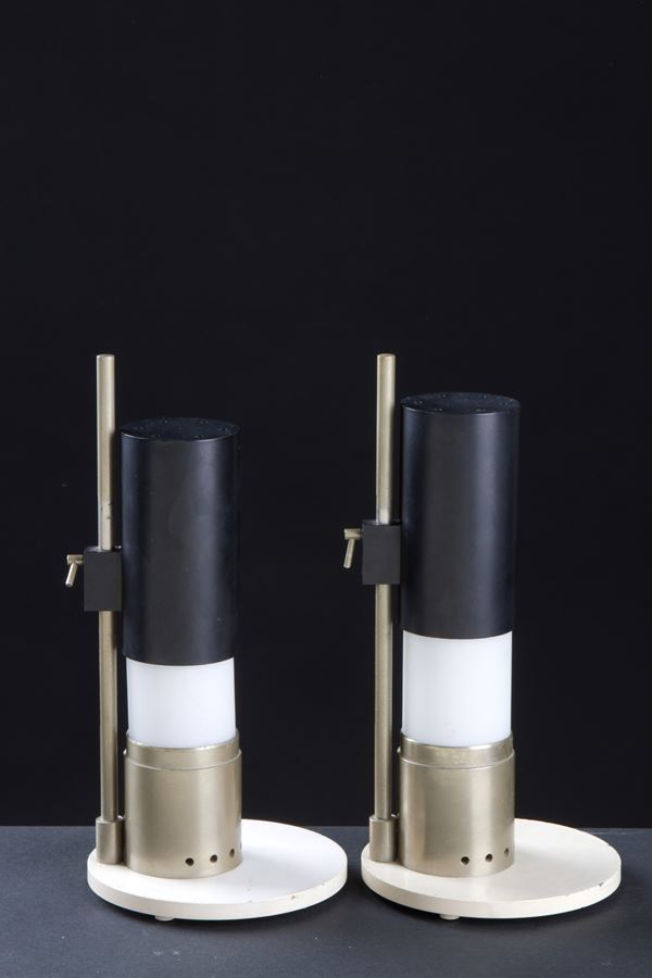 ANGELO LELII - Pair of Cartridge lamps