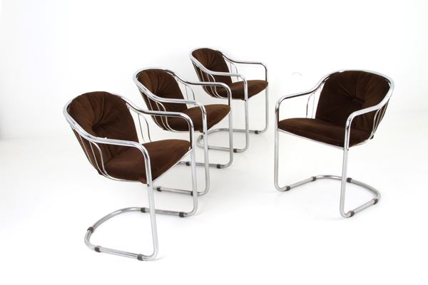 GASTONE RINALDI - Four velvet chairs