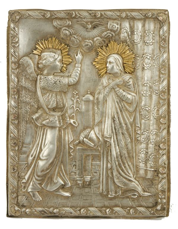Placca in argento "L'ANNUNCIAZIONE"