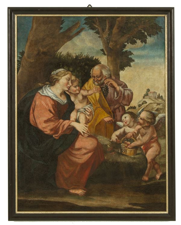 Painting "HOLY FAMILY WITH CHERUBS"