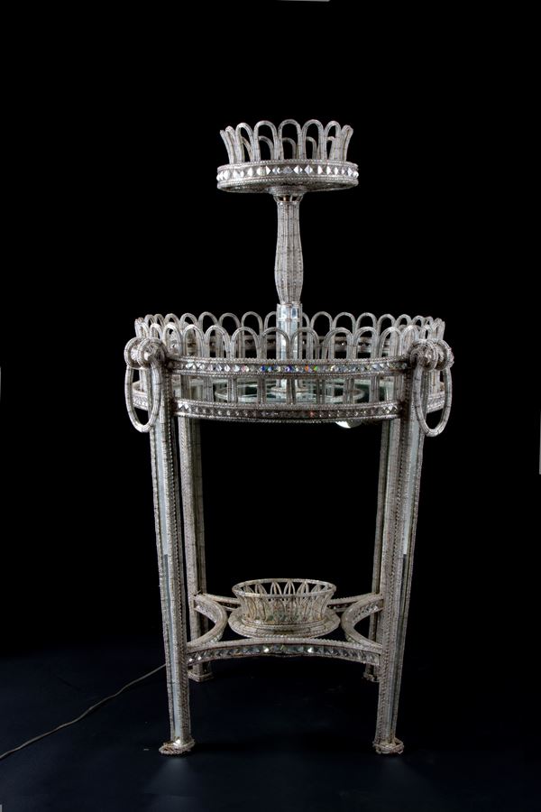 Beaded and mirrored planter