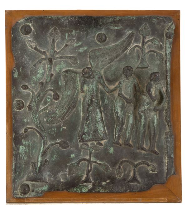 Placca in bronzo "CACCIATA DEI PROGENITORI"