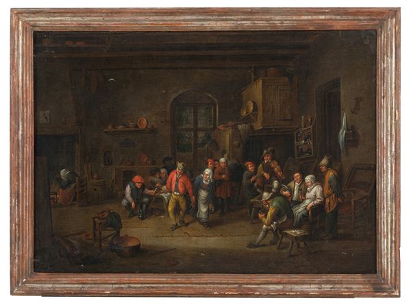 ISAAK VAN OSTADE,ADRIAEN  VAN OSTADE - Dipinto "FESTA IN TAVERNA"