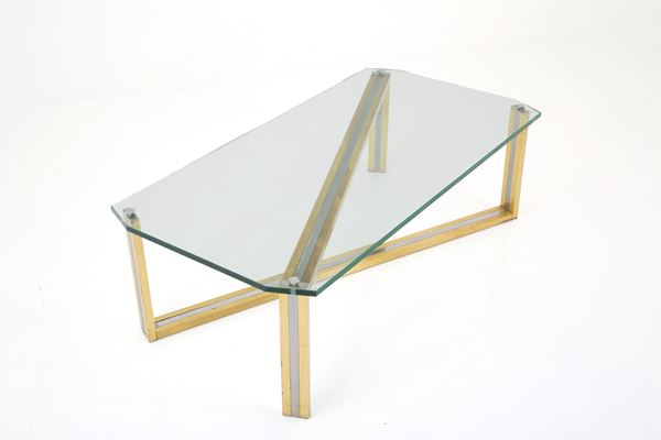 ROMEO  REGA - Low coffee table in brass and glass