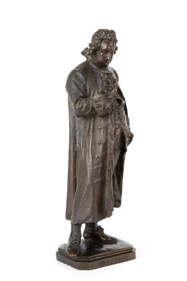 GIUSEPPE DOMENICO GRANDI - Scultura in bronzo "BECCARIA"
