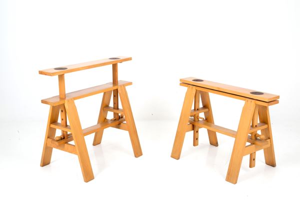 ACHILLE  CASTIGLIONI - Coppia di cavalletti Leonardo