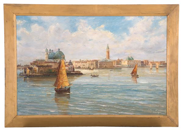 JOSEF ROLF KNOBLOCH - Painting "VIEW OF SAINT MARK'S BASIN"