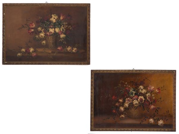 Pair of paintings "STILL LIFES"