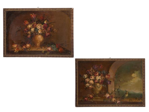Pair of paintings "STILL LIFES"