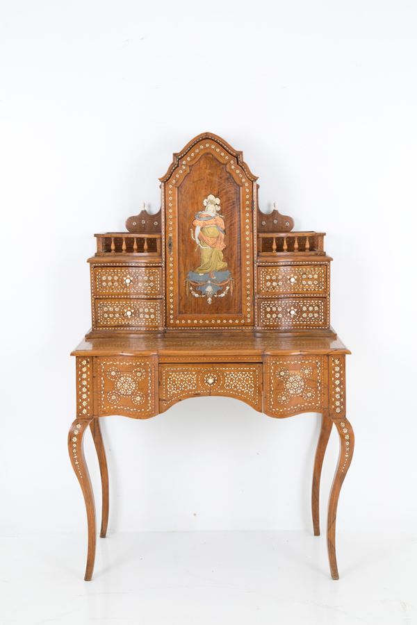 Cabinet with inlaid riser