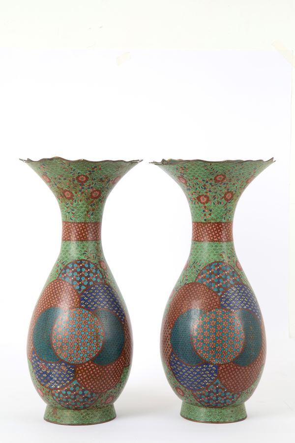 Two cloisonné vases