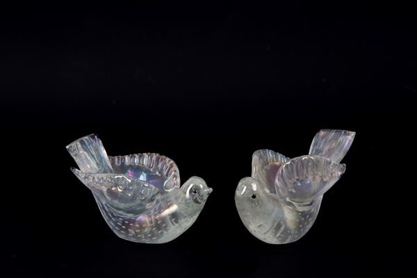 Two Murano glass statuettes "COLOMBINE"