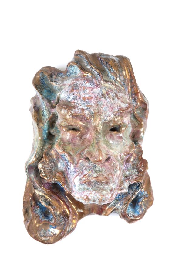 Scultura in ceramica invetriata "RITRATTO DI NICCOLO' PAGANINI"