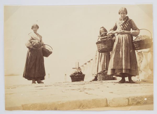 CARLO NAYA : "WOMEN WITH BASKETS"  - Auction MILANO DECOR - Antiques, Fine Art,  Carpets, Photographs & Design Auction (n. 92) - Viscontea Casa d'Aste