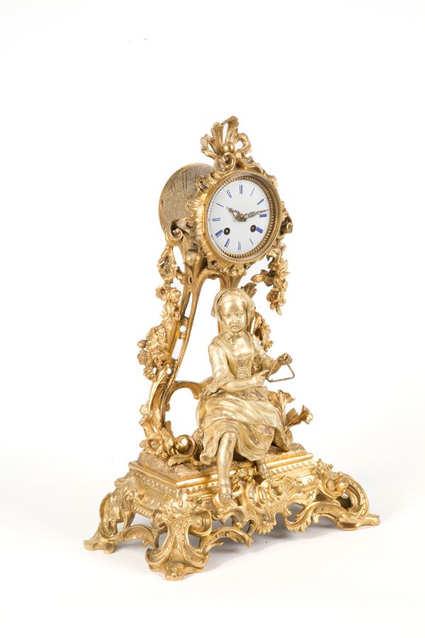 Gilded bronze clock