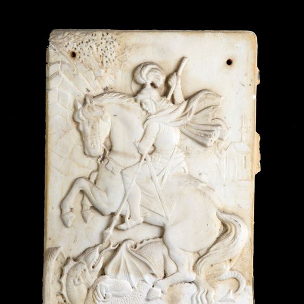 Placca altorilievo "SAN GIORGIO E IL DRAGO"
