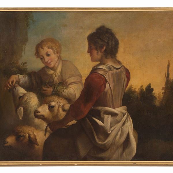 Painting "CHARACTERS WITH SHEEP"