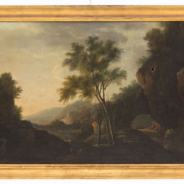 Painting "LANDSCAPE WITH WALKERS"