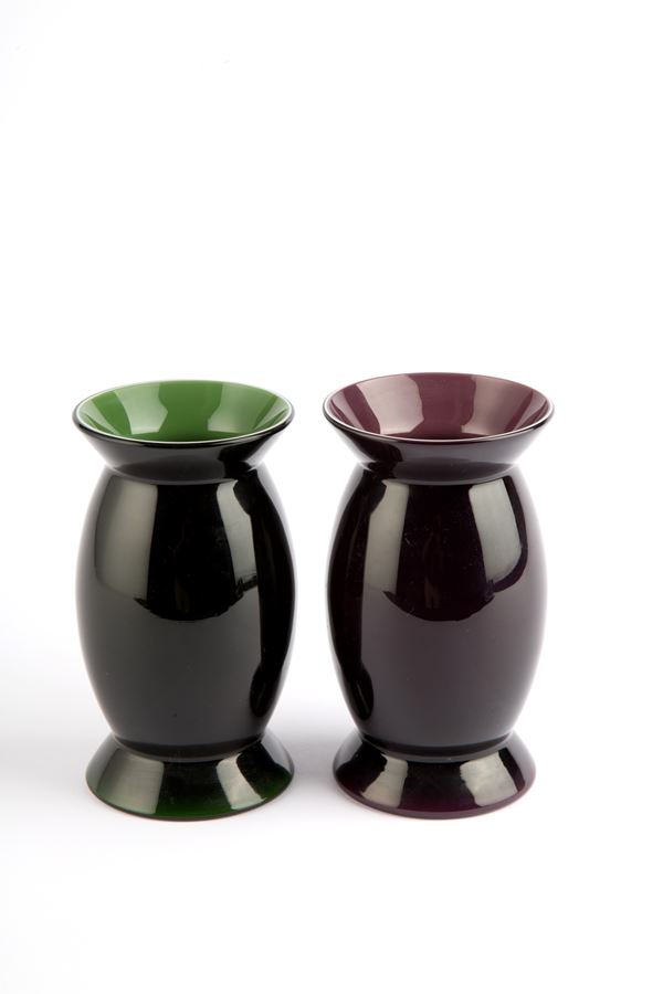 ALESSANDRO  MENDINI - Pair of Idalion vases for VENINI