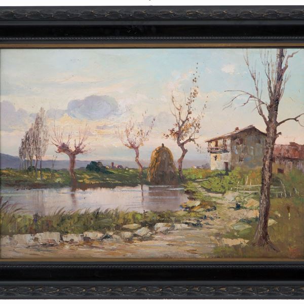 Dipinto "PAESAGGIO FLUVIALE"