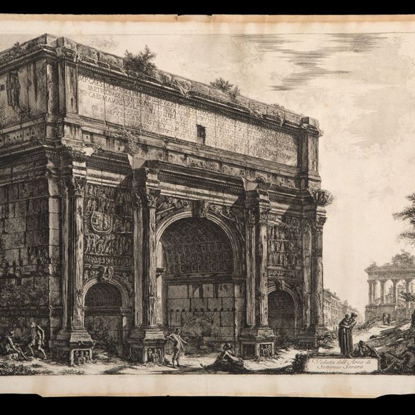 GIOVANNI BATTISTA PIRANESI - Engraving "VIEW OF THE ARCH OF SEPTIMIUS SEVERUS"