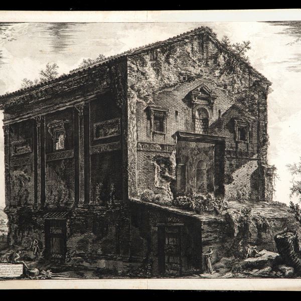 GIOVANNI BATTISTA PIRANESI - Incisione "VEDUTA DEL TEMPIO DELLE CAMENE"
