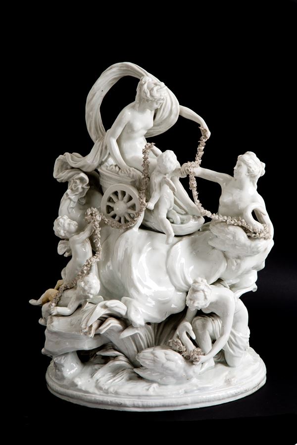 Porcelain group "CHAIR OF APHRODITE". CAPODIMONTE