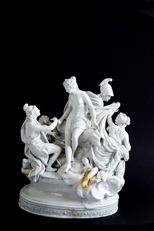 Porcelain group "JUDGMENT OF PARIS". CAPODIMONTE