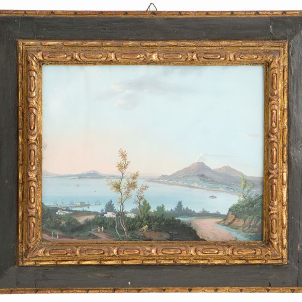 Gouache "VEDUTA DI QUISISANA SOPRA CASTELLAMMARE"
