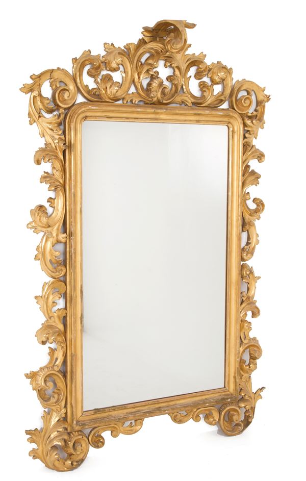 Large golden mirror