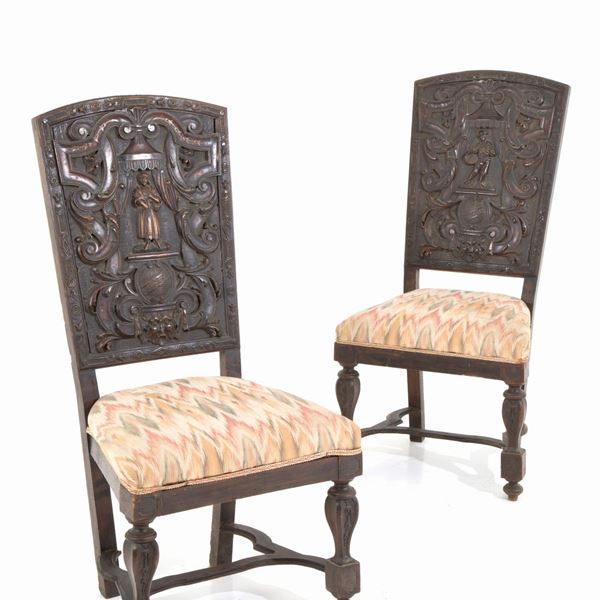 Pair of wooden chairs