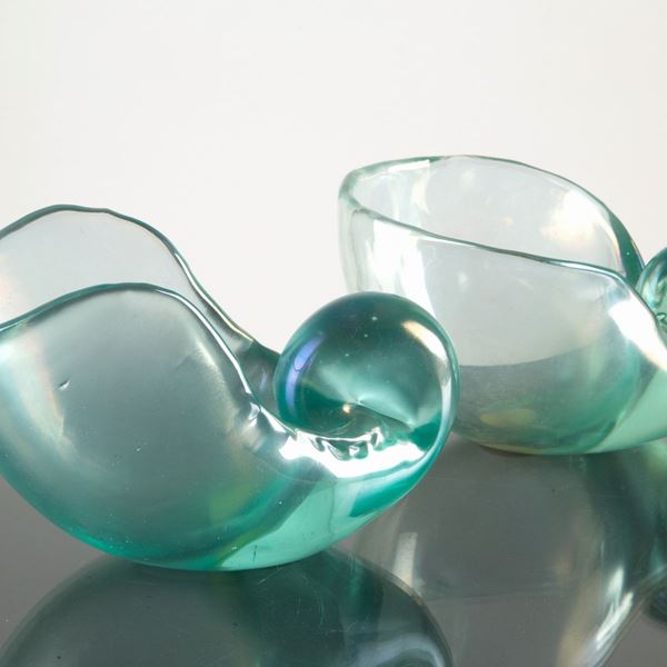Two Murano glass shells