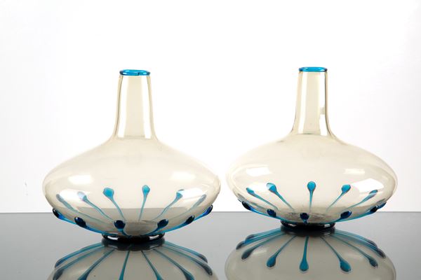 Pair of Murano blown glass vases