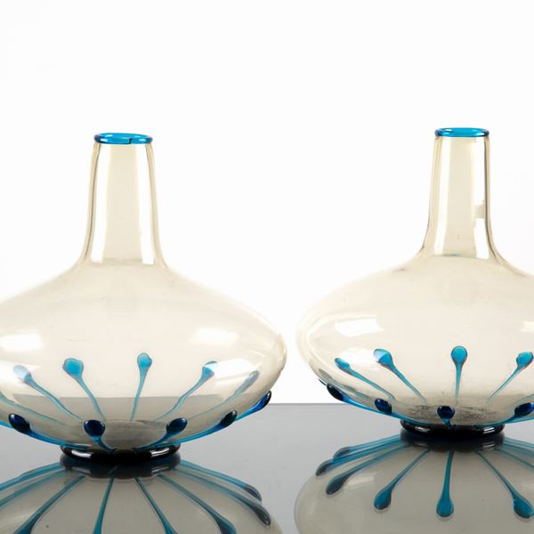 Pair of Murano blown glass vases