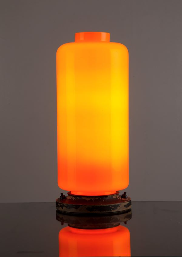 CARLO SCARPA - Orange Murano glass lamp-vase