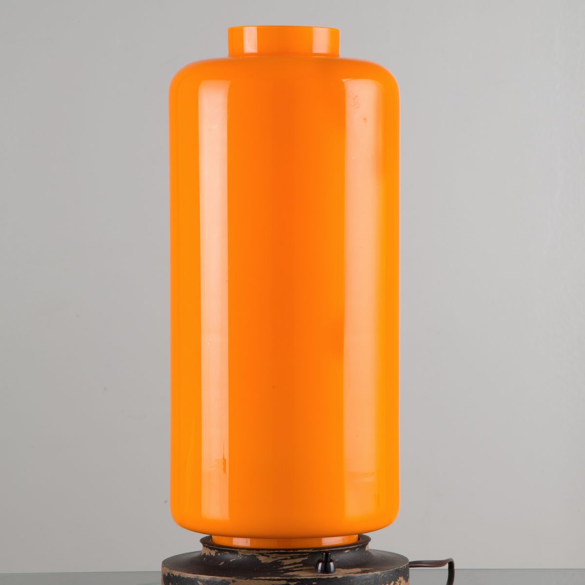 Vaso-lampada in vetro di Murano arancione