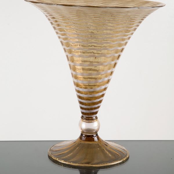 Vaso a coppa in vetro di Murano