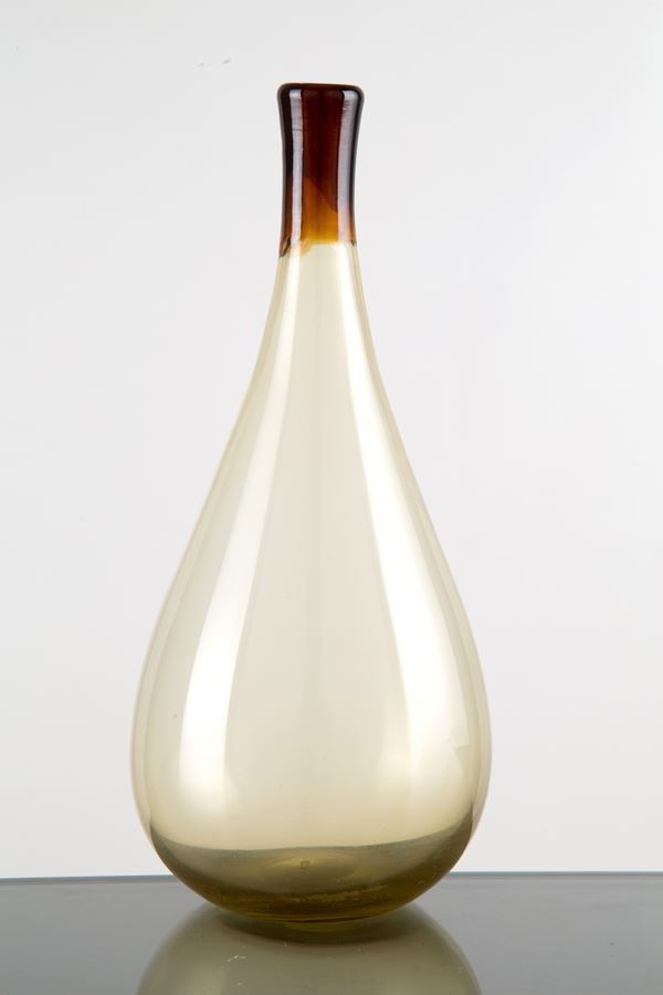 Amber Murano glass bottle