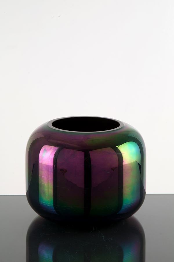 Iridescent glass vase