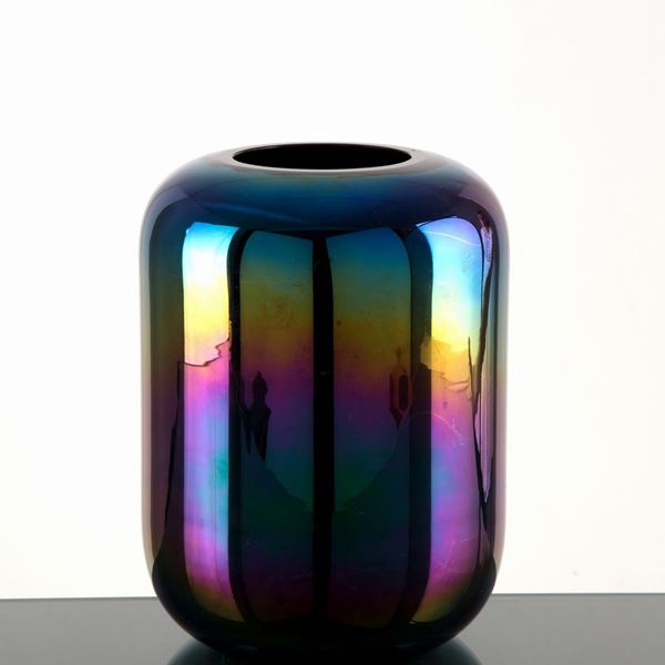Vaso in vetro iridescente