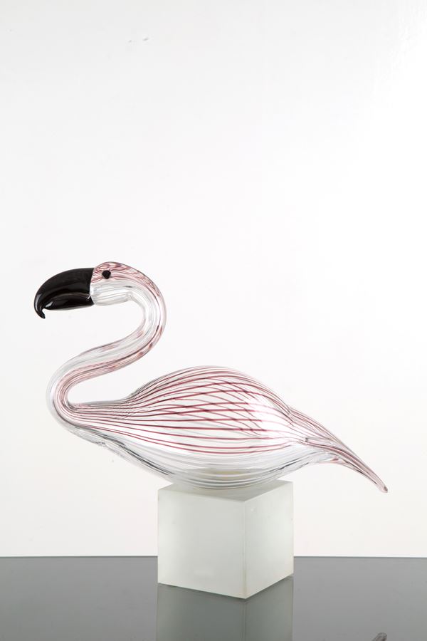 Murano glass flamingo
