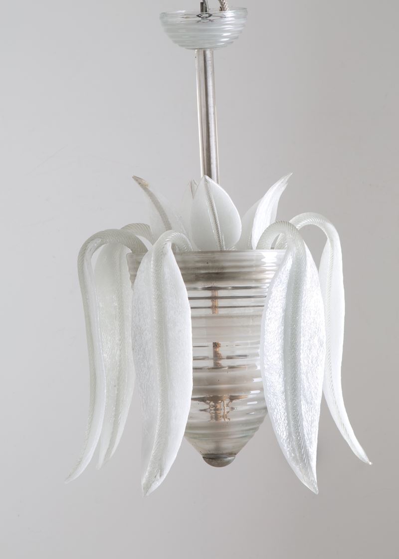 Lampadario in Vetro di Murano con Foglie